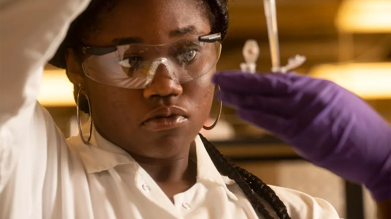 Biochemistry major Tiffany Phillips